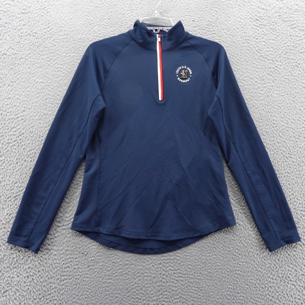 Walter Hagen Womens Small US Open Oakmont 125th Pullover Top 1/4 Zip Blue NEW